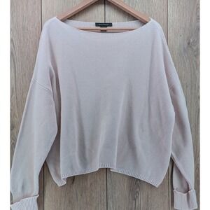 French Connection Textured Cotton Knit Sweater | Blush | L